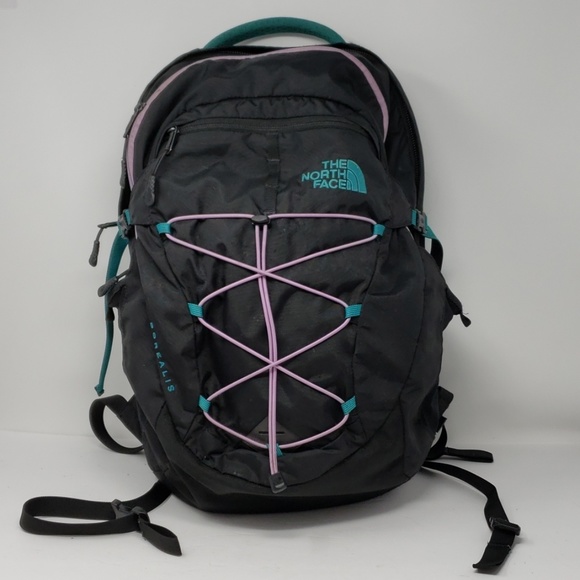 North face backpack black and teal Clearance